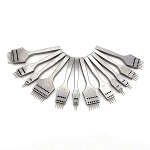 Leather Craft round Hole pricking iron chise steel Stitching Punch Tools Diy set