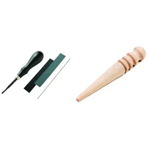Craftsha Leather Tools KS Edge Beveler No.1 0.8mm & Wooden Burnisher 29000 Japan